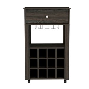 FM Furniture Ace Brown 12-Bottle Composite Wine Cabinet