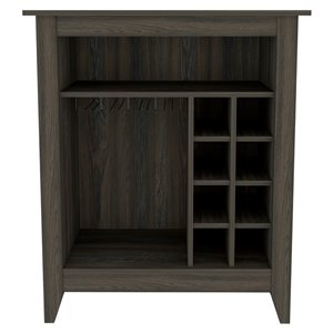 FM Furniture Future Espresso 8-Bottle Wood Wine Cabinet