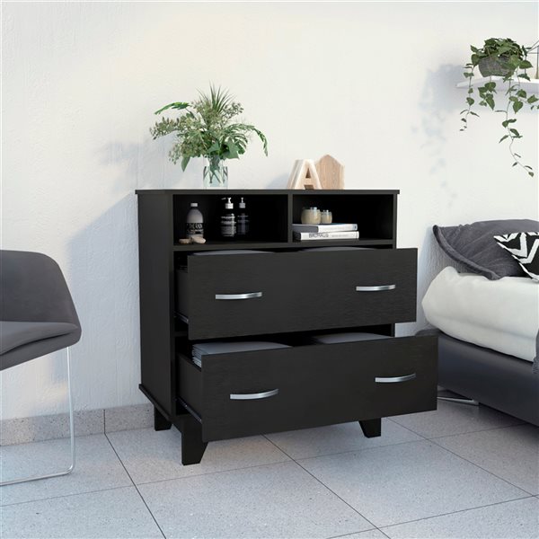 FM Furniture Portobelo Black 2-Drawer Standard Dresser