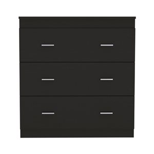 FM Furniture Dove Black 3-Drawer Standard Dresser