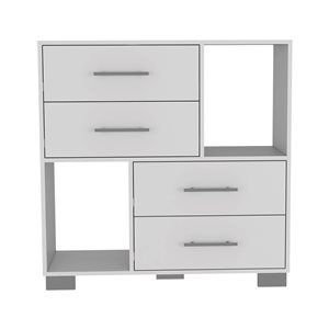 FM Furniture Sunflower White 4-Drawer Standard Dresser