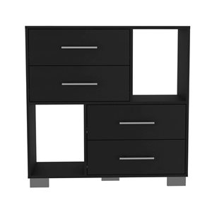 FM Furniture Sunflower Black 4-Drawer Standard Dresser