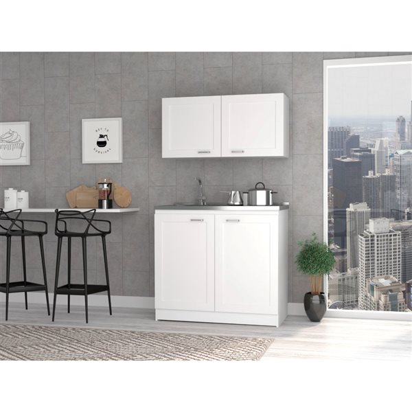 FM Furniture Perseus 39.3-in x 30.8-in x 20.4-in White Base Cabinet