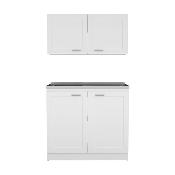 FM Furniture Perseus 39.3-in x 30.8-in x 20.4-in White Base Cabinet