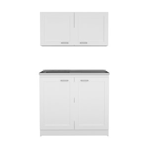 FM Furniture Perseus 39.3-in x 30.8-in x 20.4-in White Base Cabinet