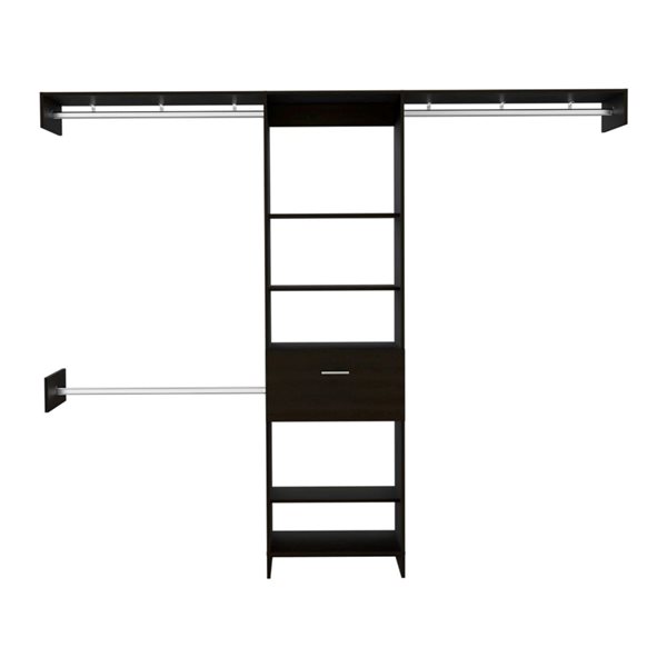 FM Furniture Cross 98.4-in Black Wengue Wood Closet System Kit ...