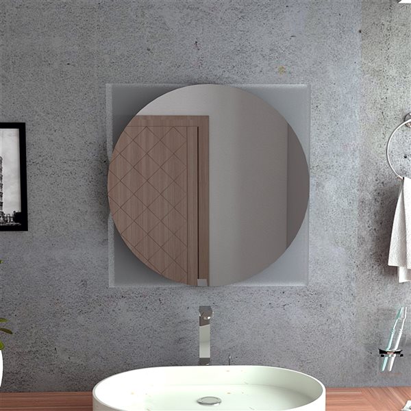 FM Furniture Acantha Looking Glass Rectangular Frameless Bathroom Mirror