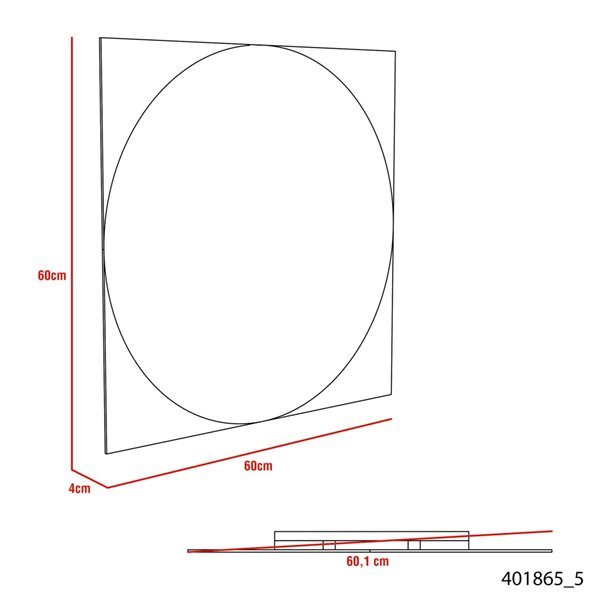 FM Furniture Acantha Looking Glass Rectangular Frameless Bathroom Mirror