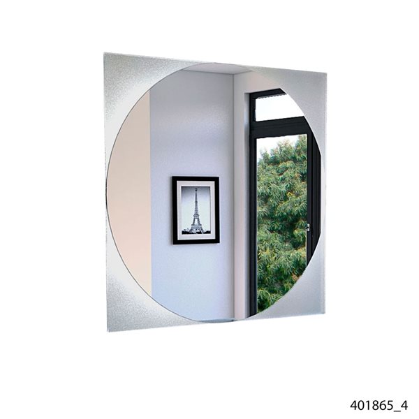 FM Furniture Acantha Looking Glass Rectangular Frameless Bathroom Mirror