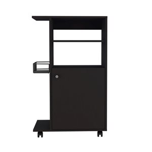 FM Furniture Columba Black Base with Composite Laminate Top Kitchen Cart (23.6-in x 14.96-in x 38.58-in)