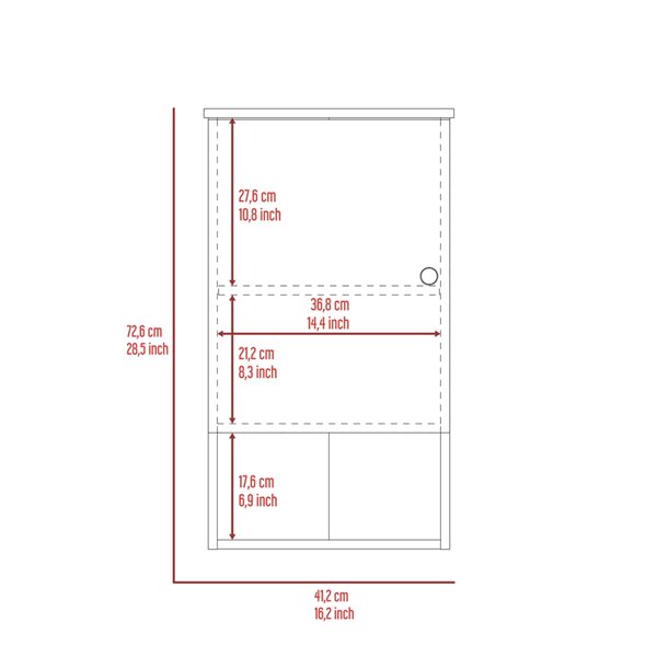 FM Furniture Alaska 16.2-in x 28.5-in Recessed Light Grey Rectangle Medicine Cabinet