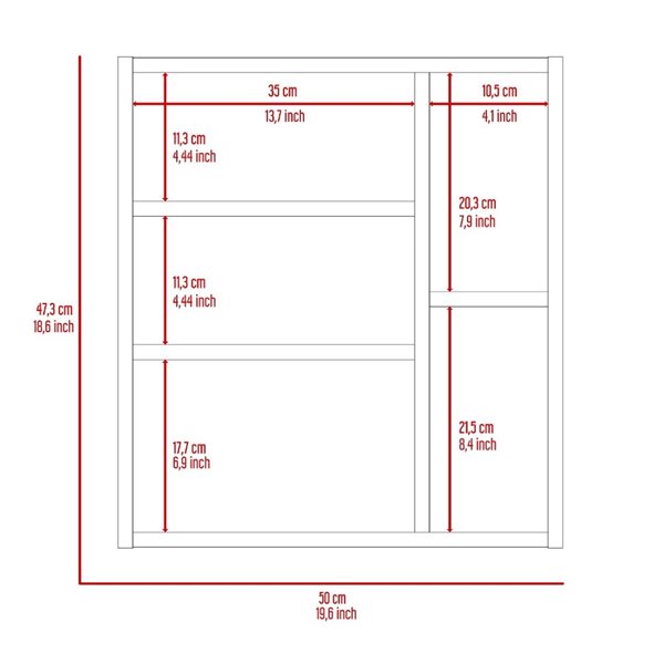 FM Furniture Minsk 20-in x 19-in Recessed White Mirrored Rectangle Medicine Cabinet