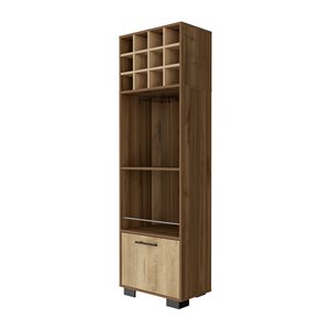 FM Furniture Aubree Mahagony/Macadamia 12-Bottle Composite Wine Cabinet