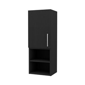 FM Furniture Praia 9.8-in x 25.57-in Recessed Black Wengue Rectangle Medicine Cabinet