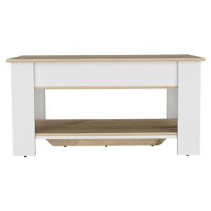 FM Furniture Daffodil Modern Light Oak/White Storage Table