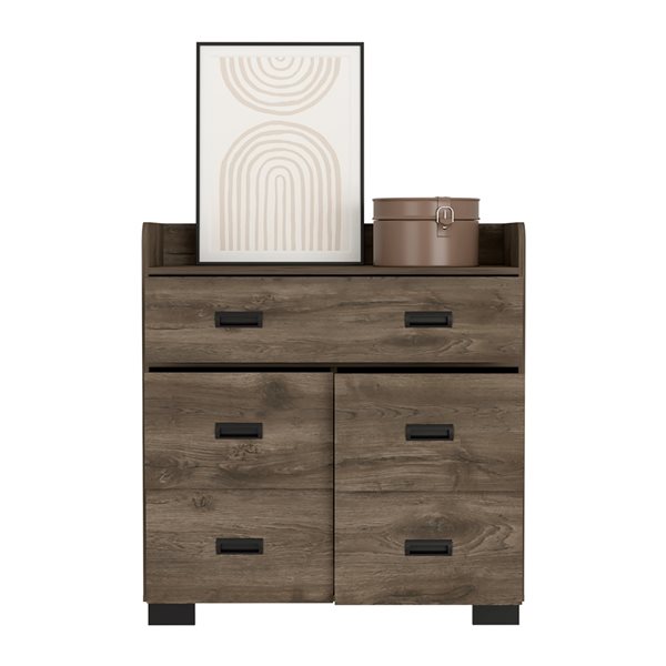 FM Furniture Anemone Dark Brown 5-Drawer Standard Dresser