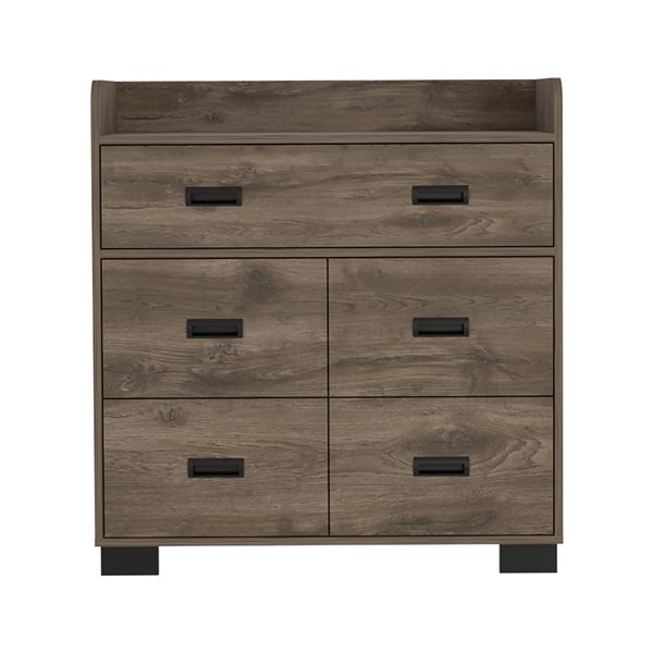 FM Furniture Anemone Dark Brown 5-Drawer Standard Dresser