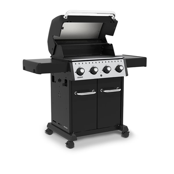 Barbecue au gaz propane liquide Crown 420 de Broil King noir à 4 brûleurs