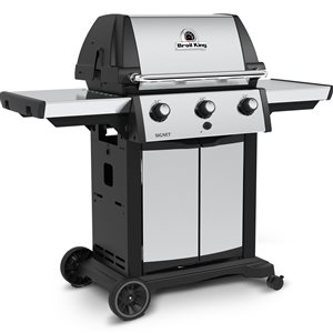 Barbecue au gaz propane liquide Signet 320 de Broil King en acier inoxydable à 3 brûleurs