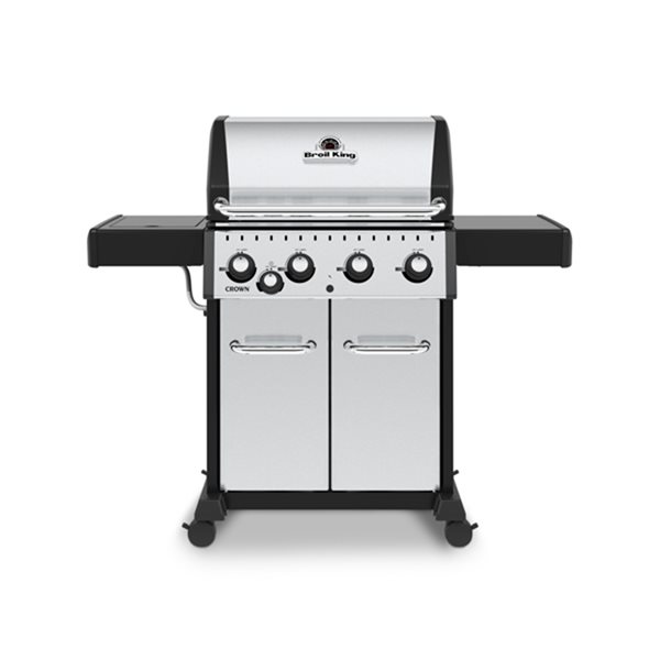 Broil King Crown S 440 Stainless Steel 4-Burner Liquid Propane Gas Grill with Side Burner