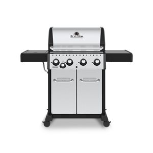 Broil King Crown S 440 Stainless Steel 4-Burner Liquid Propane Gas Grill with Side Burner