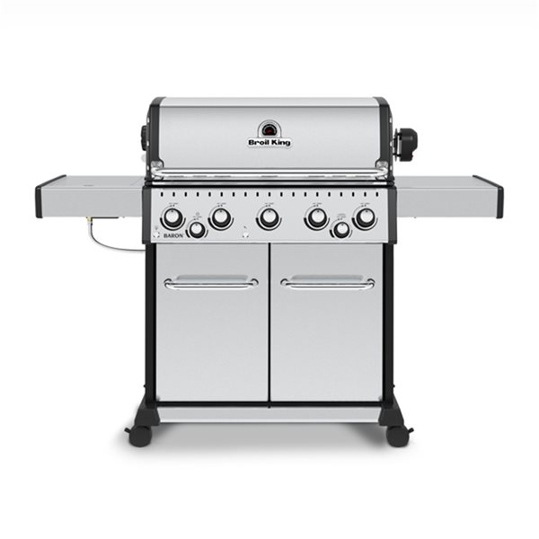 Broil King Baron S 590 Pro IR Stainless Steel Infrared Side Burner and Rotisserie Burner 45000 BTU