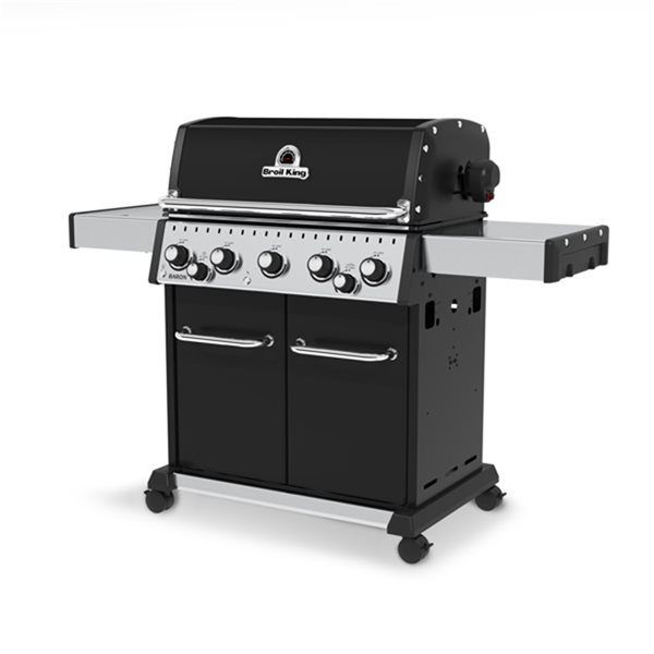 Broil King Baron 590 Pro 45,000 BTU Black 5-Burner Liquid Propane Gas Grill with Side Burner and Rotisserie Burner