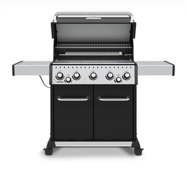 Broil King Baron 590 Pro 45,000 BTU Black 5-Burner Liquid Propane Gas Grill with Side Burner and Rotisserie Burner