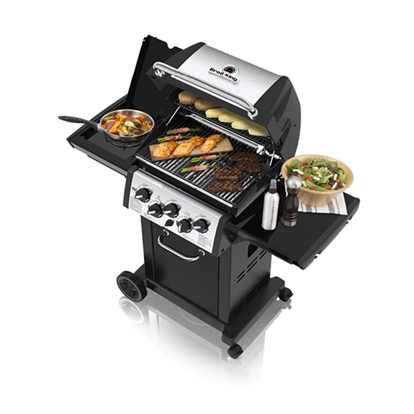 Broil King Monarch 390 Stainless Steel 3-Burner Natural Gas Grill with Side Burner and Rotisserie Burner 30000 BTU