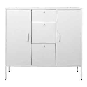 Homycasa Stanic White Metal 3-Drawer Sideboard