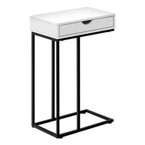 Monarch Specialties 15.75-in White Composite Rectangular Side Table