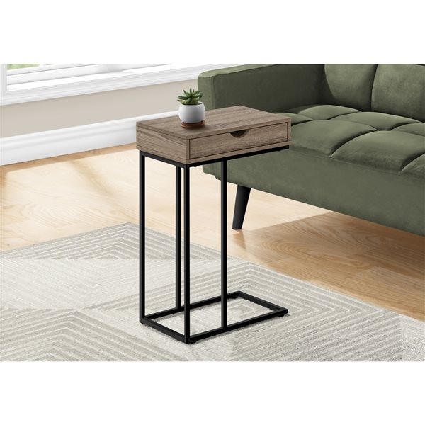 Table de service rectangulaire en composite taupe foncé par Monarch Specialties de 15,75 po