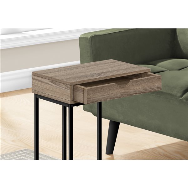 Table de service rectangulaire en composite taupe foncé par Monarch Specialties de 15,75 po