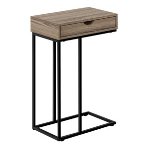 Monarch Specialties 15.75-in Dark Taupe Composite Rectangular Side Table