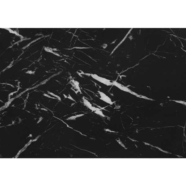 Monarch Specialties 18-in Black Marble-Look Composite Rectangular Accent Table