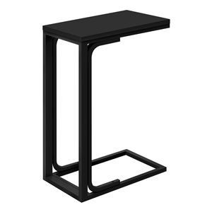 Table d'appoint rectangulaire en composite noir par Monarch Specialties de 16 po