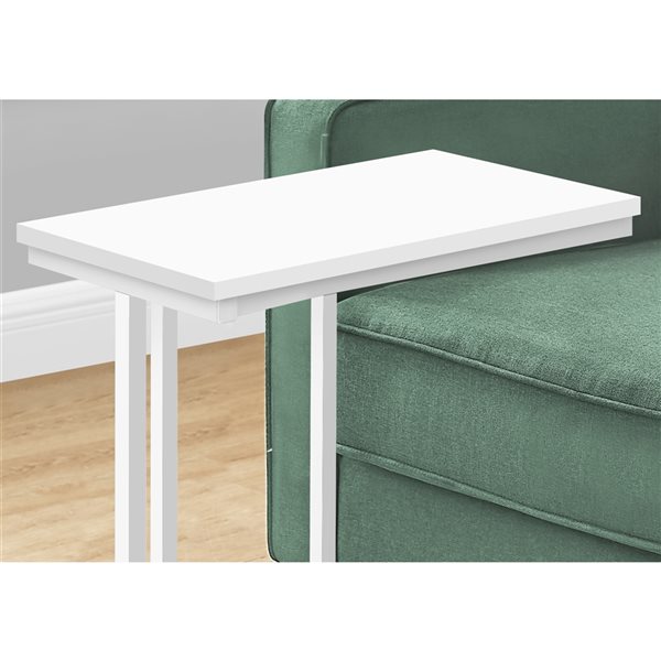 Table d'appoint rectangulaire en composite blanc par Monarch Specialties de 10,25 po