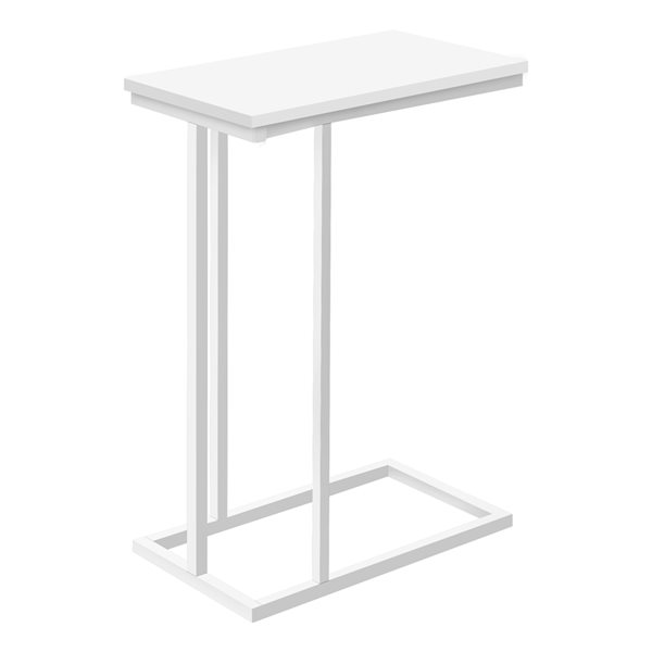 Table d'appoint rectangulaire en composite blanc par Monarch Specialties de 10,25 po