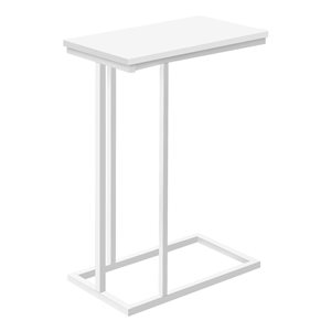 Table d'appoint rectangulaire en composite blanc par Monarch Specialties de 10,25 po