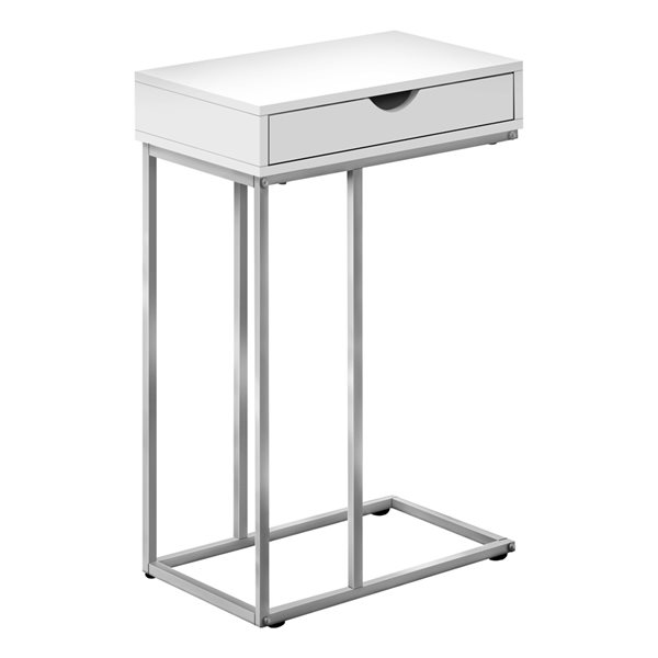 Monarch Specialties 15.75-in White Composite Rectangular Side Table