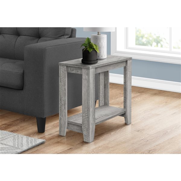 Monarch Specialties 23.75-in Grey Composite Rectangular Accent Table