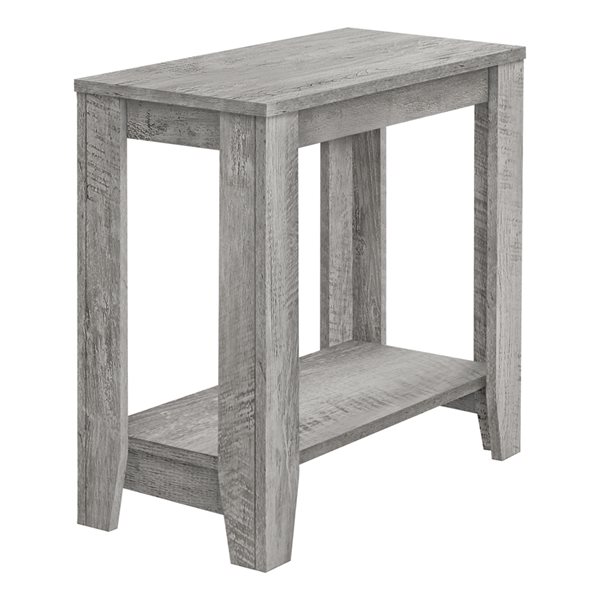 Table d'appoint rectangulaire en composite gris par Monarch Specialties de 23,75 po