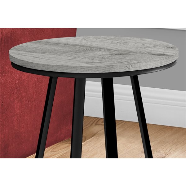 Monarch Specialties 15.75-in Grey Composite Round Accent Table