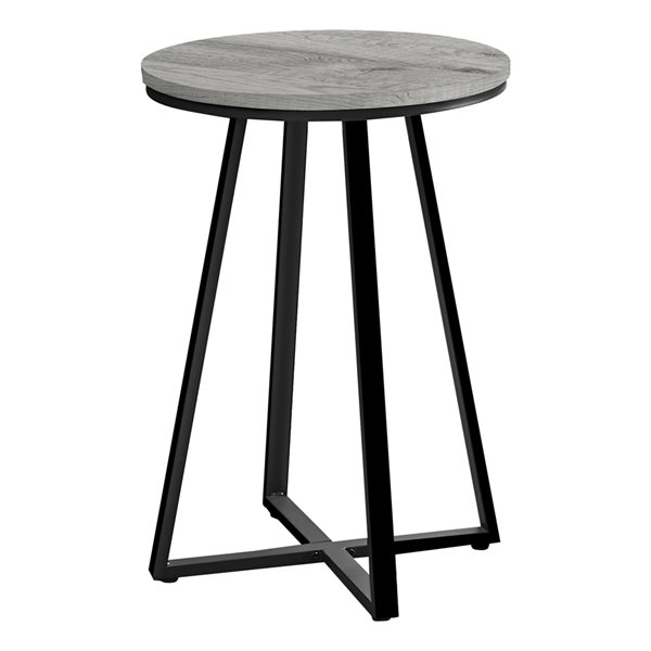 Monarch Specialties 15.75-in Grey Composite Round Accent Table