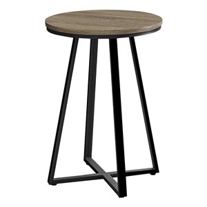 Monarch Specialties 15.75-in Dark Taupe Composite Round Accent Table