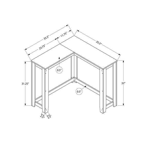 Monarch Specialties 35.5-in Espresso Modern Accent Table