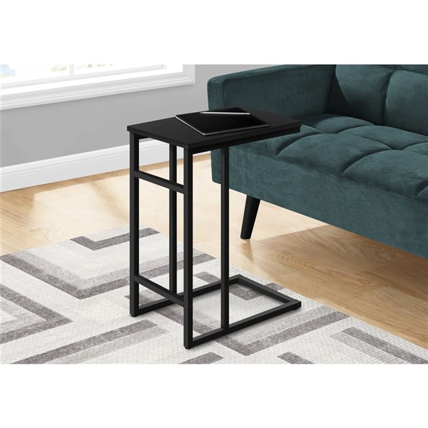 Monarch Specialties 18-in Black Composite Rectangular Accent Table