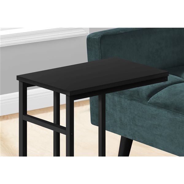 Monarch Specialties 18-in Black Composite Rectangular Accent Table