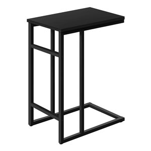 Table d'appoint rectangulaire en composite noir par Monarch Specialties de 18 po