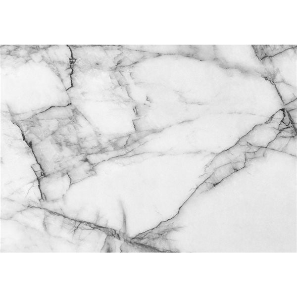 Monarch Specialties 15.75-in White Marble-Look Composite Round Accent Table